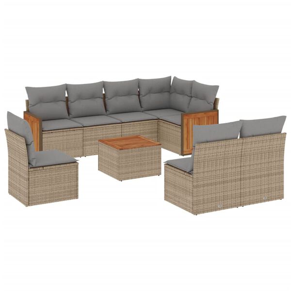 vidaXL Garden Sofa Set Beige, Light Grey