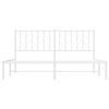 vidaXL Bed Frame White Steel Full Bed Frame Rectangular Traditional