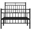vidaXL Bed Frame Black Powder-Coated Steel 35.4 x 74.8 in Bed Frame