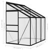 vidaXL Greenhouse Anthracite and Transparent Aluminum, PC board Large