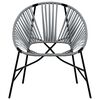 vidaXL Garden Chair Set Black and Light Gray PE Rattan, Powder-Coated Steel