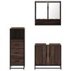 vidaXL Bathroom Furniture Set Brown Oak Engineered wood, metal, glass