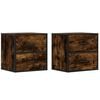 vidaXL Wall-mounted Bedside Cabinet Set of 2 Smoked Oak