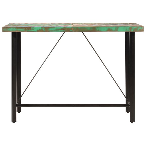 vidaXL Bar Table Mixed color Solid reclaimed wood and iron Large Durable