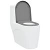 vidaXL Toilet Seat Grey 18.19 x 14.17 x 1.69 in Duroplast