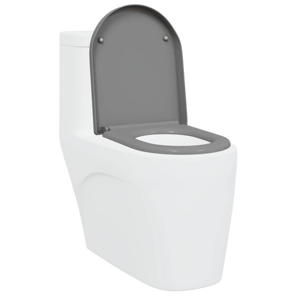 vidaXL Toilet Seat Grey 18.19 x 14.17 x 1.69 in Duroplast