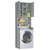 vidaXL Washing Machine Cabinet Gray Sonoma 25.2"x10"x74.8"