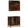 vidaXL Bathroom Furniture Set Smoked oak Engineered wood Medium