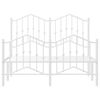 vidaXL Bed Frame White Powder-Coated Steel Small Double Bed Frame