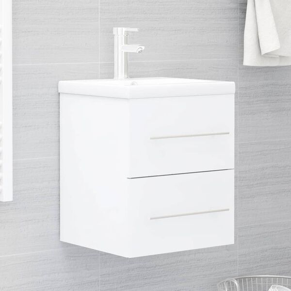 vidaXL Sink Cabinet White Engineered wood 16.1x15.2x18.9 in Sink Cabinet