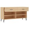 vidaXL Shoe Bench Sonoma oak Engineered wood, Iron Medium
