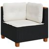 vidaXL Garden Sofa Set Black PE Rattan, Acacia wood, Powder-coated steel