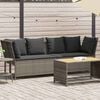 vidaXL Garden Sofa Grey PE rattan, powder-coated steel, polyester