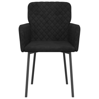 vidaXL Dining Chairs 2 pcs Black Velvet