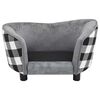 vidaXL Dog Sofa Grey 26.8x15.0x15.0" Plush