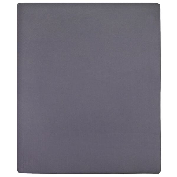 vidaXL Jersey Fitted Sheet Set of 2 Anthracite 100% Cotton