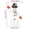 vidaXL Inflatable Snowman White, Red, Black, Green
