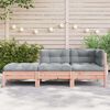 vidaXL Garden Sofa Grey, Cream Solid Douglas wood, Oxford fabric, PP cotton