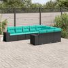 vidaXL Patio Sofa Set Black, Blue
