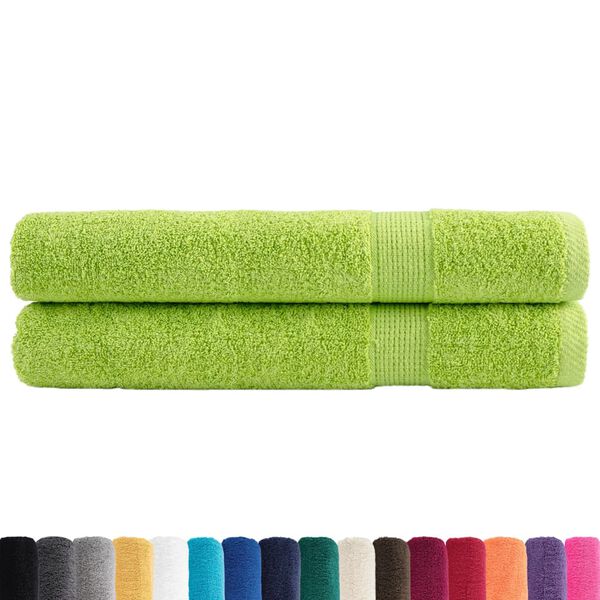 vidaXL Sauna Towel Set of 2 Green 100% Cotton 31.5 x 78.7 in