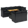 vidaXL Garden Sofa Set Black PE rattan Large Adjustable Feet