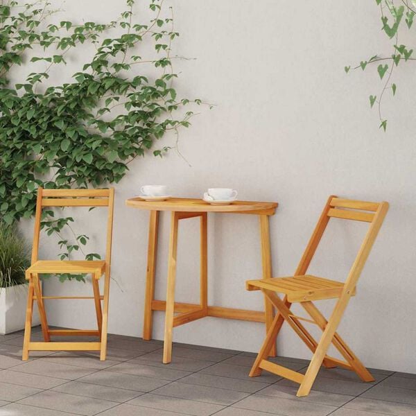 vidaXL Bistro Set 3 pcs Brown solid acacia wood