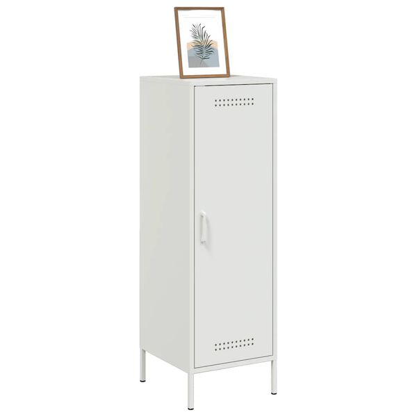 vidaXL Highboard White Steel 44.5 in tall, 15.4 in wide, 14.2 in deep