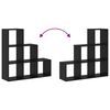vidaXL Room Divider Bookcase Black Oak 38.98 x 11.42 x 38.98 in