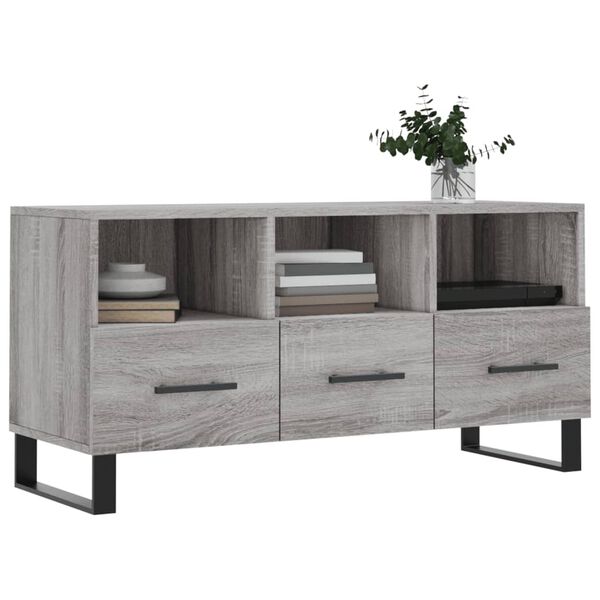 vidaXL TV Cabinet Grey Sonoma Engineered wood, Iron Medium TV Cabinet