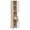 vidaXL Bathroom Cabinet with Door Sonoma Oak 12.40 x 12.99 x 74.80 in