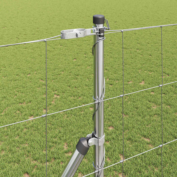 vidaXL Fence Post Galvanized 164.04 x 4.59 ft Steel