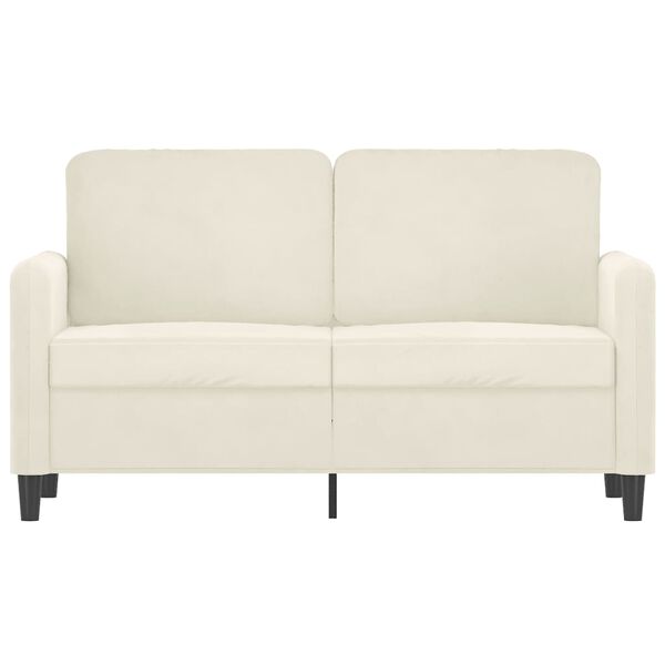vidaXL 2-seater Sofa Cream Velvet (100% polyester), Metal, Textilene