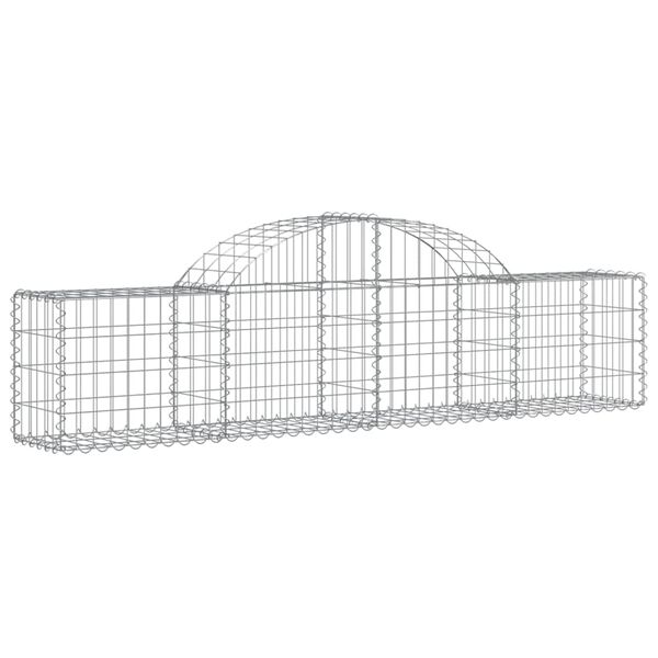 vidaXL Gabion Basket Set of 11 Silver Galvanized Iron 78.7x11.8x15.7 in