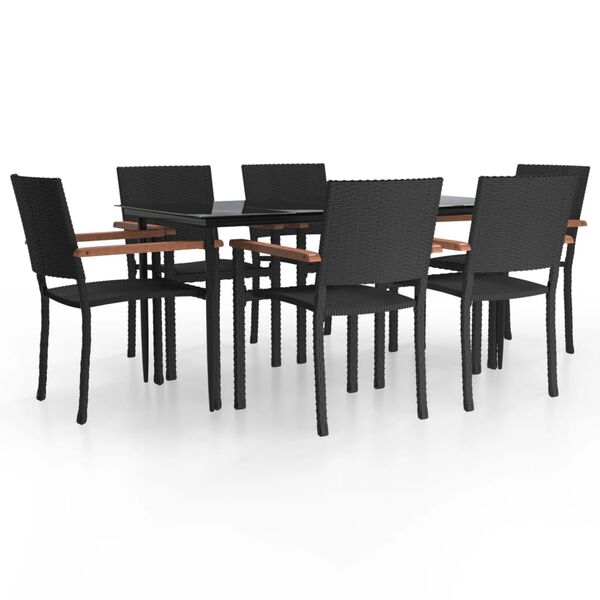 vidaXL Garden Dining Set Black and brown