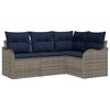 vidaXL Garden Sofa Set Grey Poly Rattan