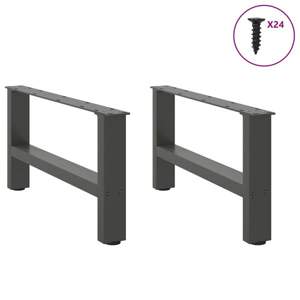 vidaXL Coffee Table Leg Set of 2 Anthracite Powder-coated Steel