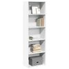 vidaXL Bookcase White Engineered Wood Standard Bookcase Rectangular