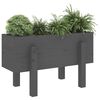 vidaXL Garden Planter Grey Solid Pine Wood Medium Decorative Inlays