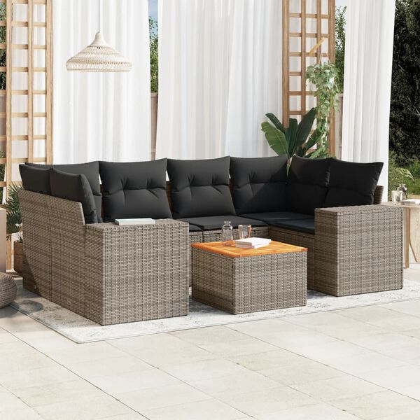 vidaXL Garden Sofa Set Grey