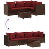 vidaXL Patio Lounge Set Brown PE Rattan Medium Modular