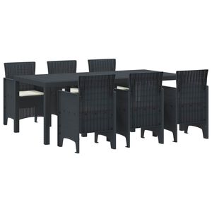 vidaXL Garden Dining Set 7 pcs Anthracite Polt rattan