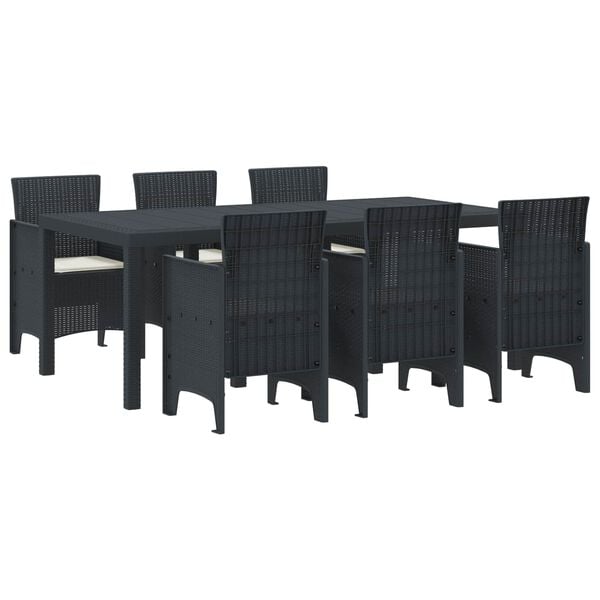 vidaXL Garden Dining Set 7 pcs Anthracite Polypropylene