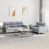 vidaXL Sofa Set Light grey Fabric (100% polyester), metal, plywood Large