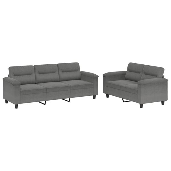 vidaXL Sofa Set Dark Grey