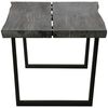 vidaXL Coffee Table Grey Solid Mindi Wood, Powder-Coated Steel