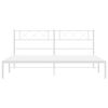vidaXL Metal Bed Frame White Powder-Coated Steel 79 x 79 in Modern