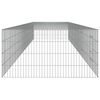 vidaXL Rabbit Cage Silver Galvanized Iron Breathable Design Rabbit Cage