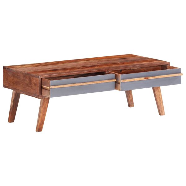 vidaXL Coffee Table Grey and Natural Solid Wood Medium Coffee Table
