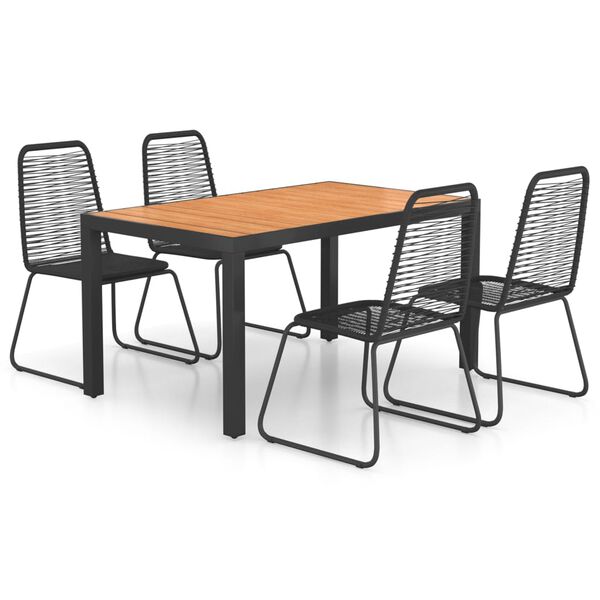 vidaXL Dining Set Black and Brown