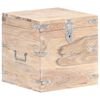 vidaXL Chest White Solid Acacia wood, Iron 15.7x15.7x15.7 in